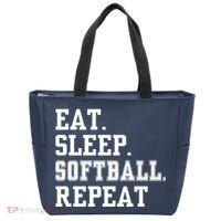Eat Sleep Softball Repeat Tote Bag thumb 0