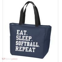 Eat Sleep Softball Repeat Tote Bag thumb 3