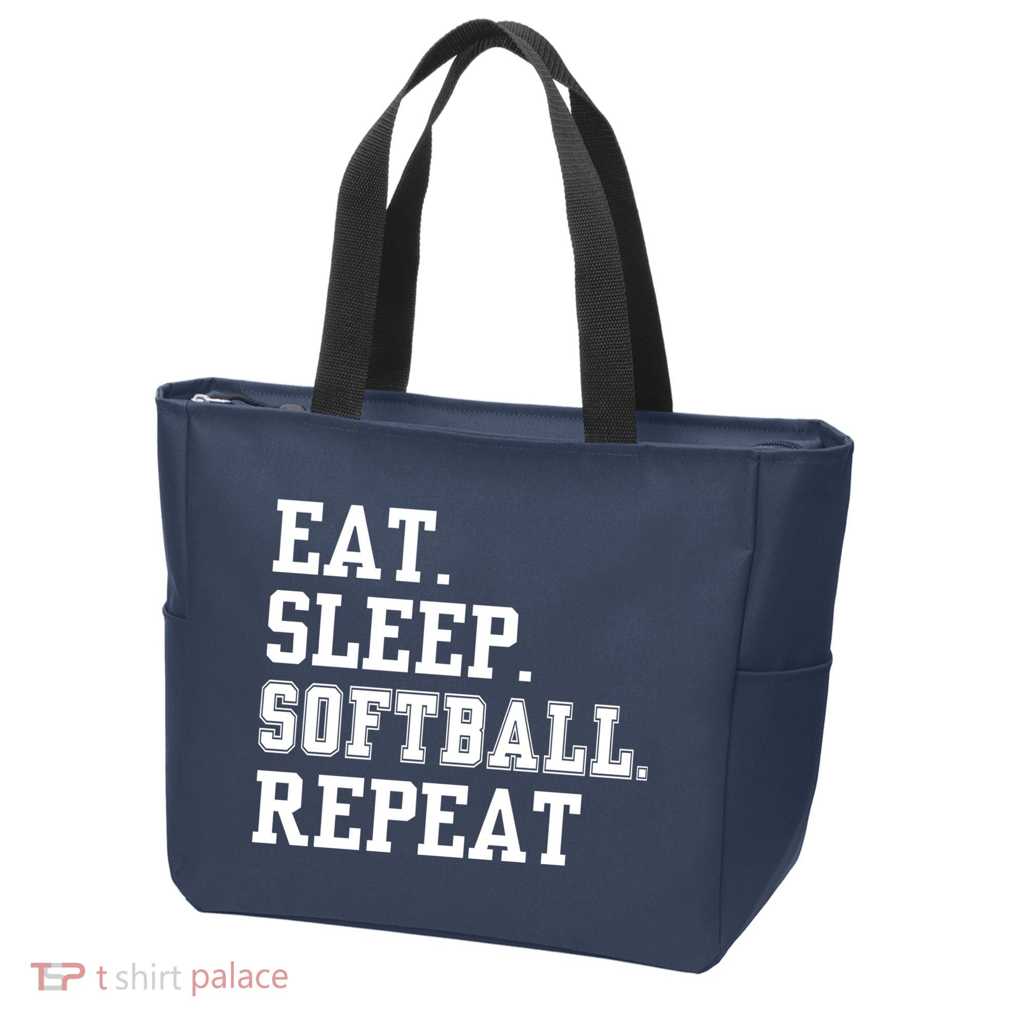 Eat Sleep Softball Repeat Tote Bag
