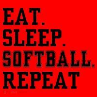 Eat Sleep Softball Repeat Santa Hat thumb 1