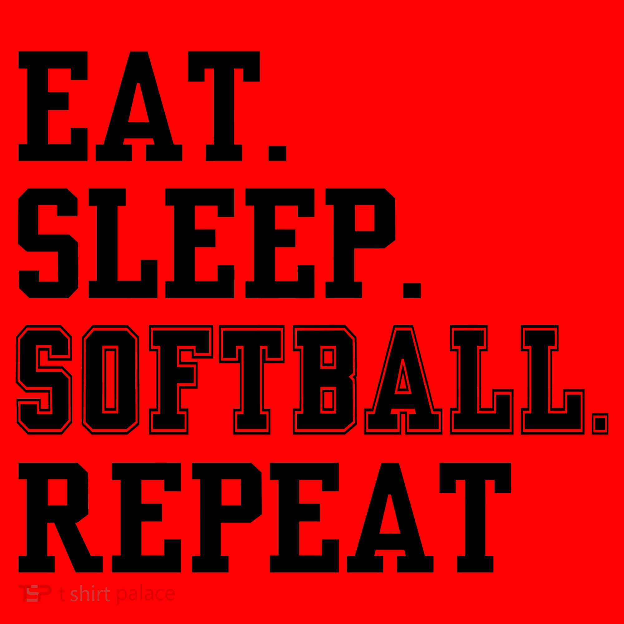 Eat Sleep Softball Repeat Santa Hat