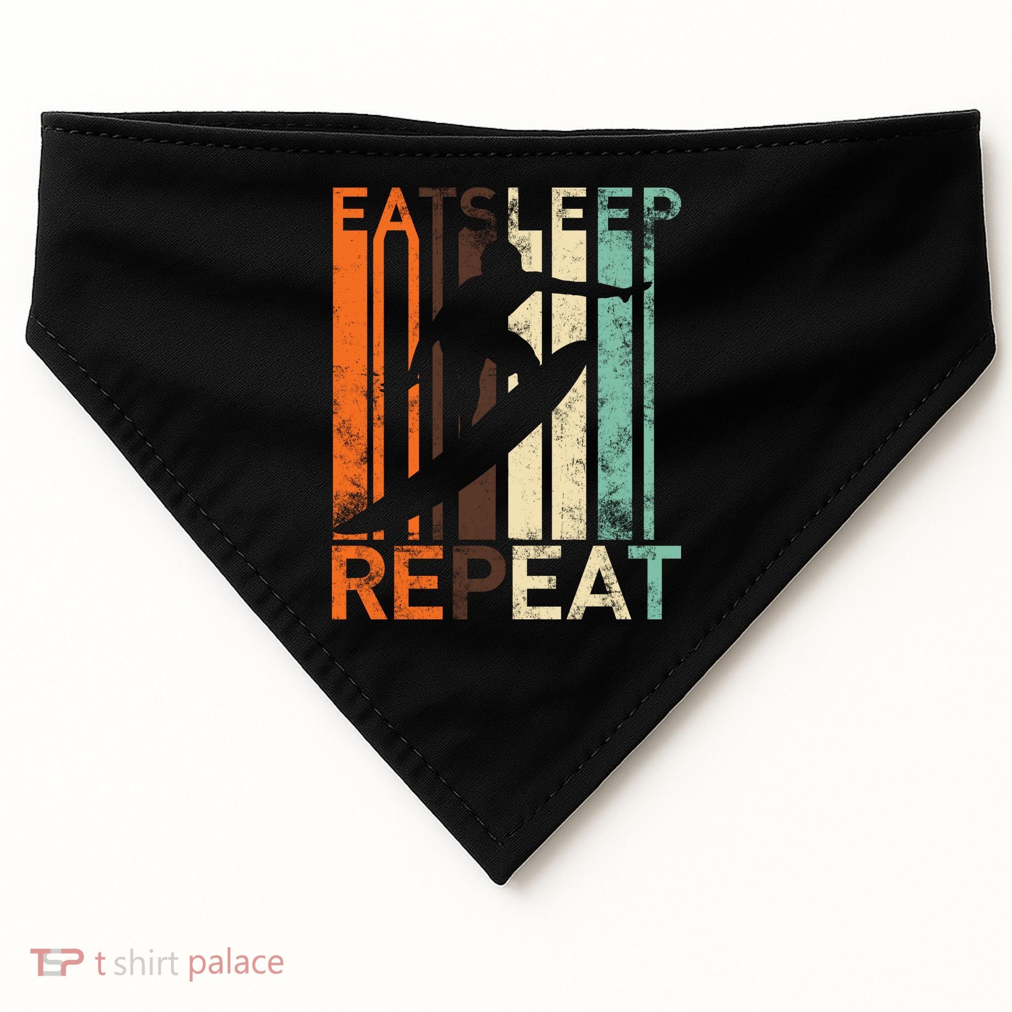 Eat Sleep Surf Repeat  USA-Made Doggie Bandana