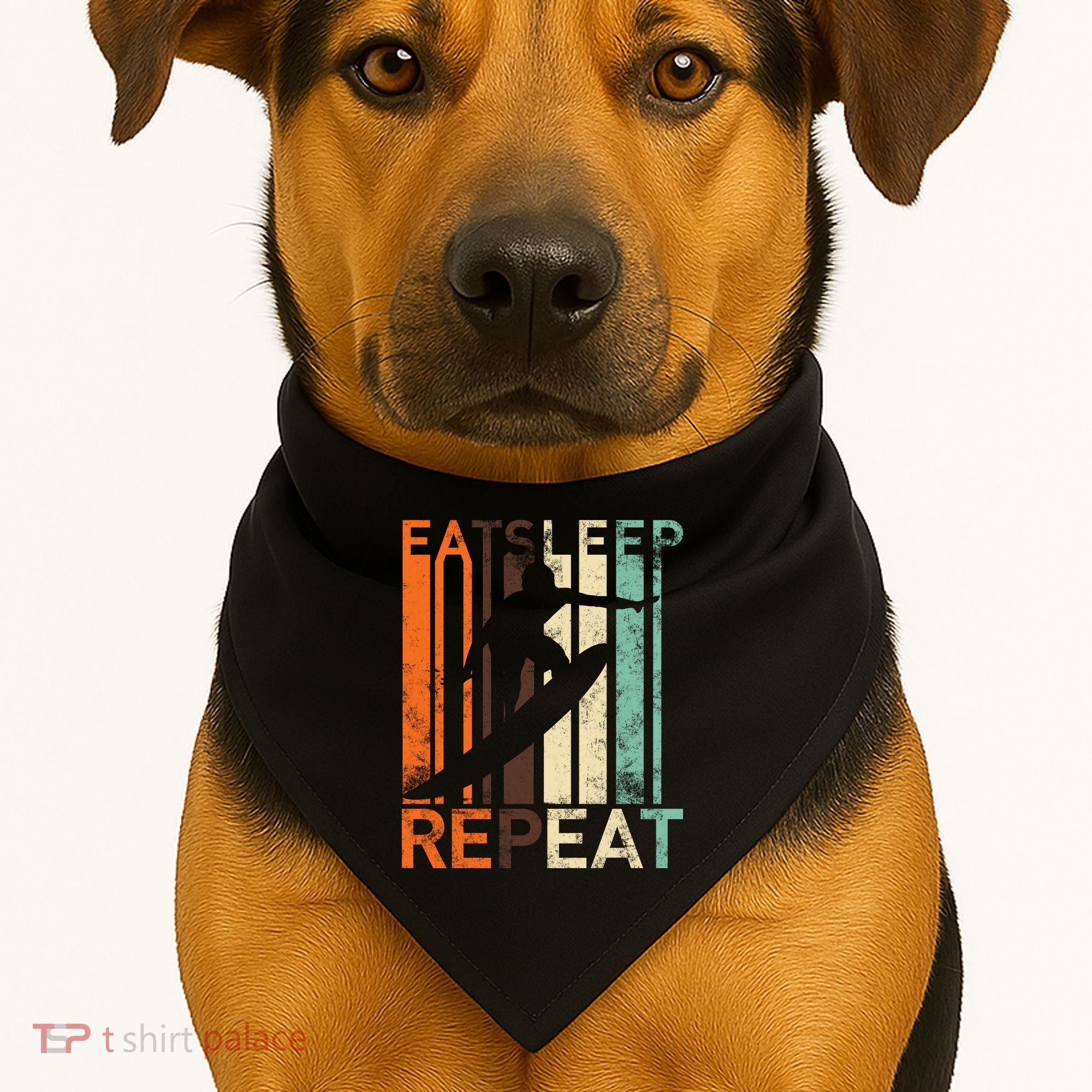Eat Sleep Surf Repeat  USA-Made Doggie Bandana