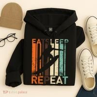 Eat Sleep Surf Repeat  Hoodie thumb 4