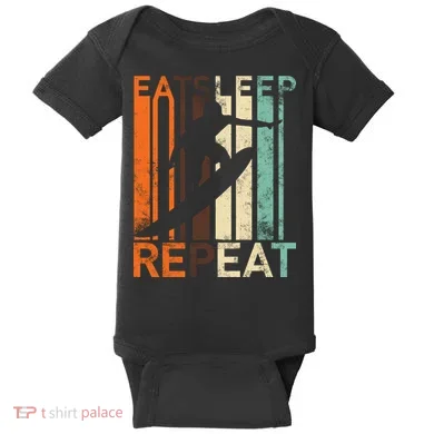 Eat Sleep Surf Repeat  Baby Bodysuit