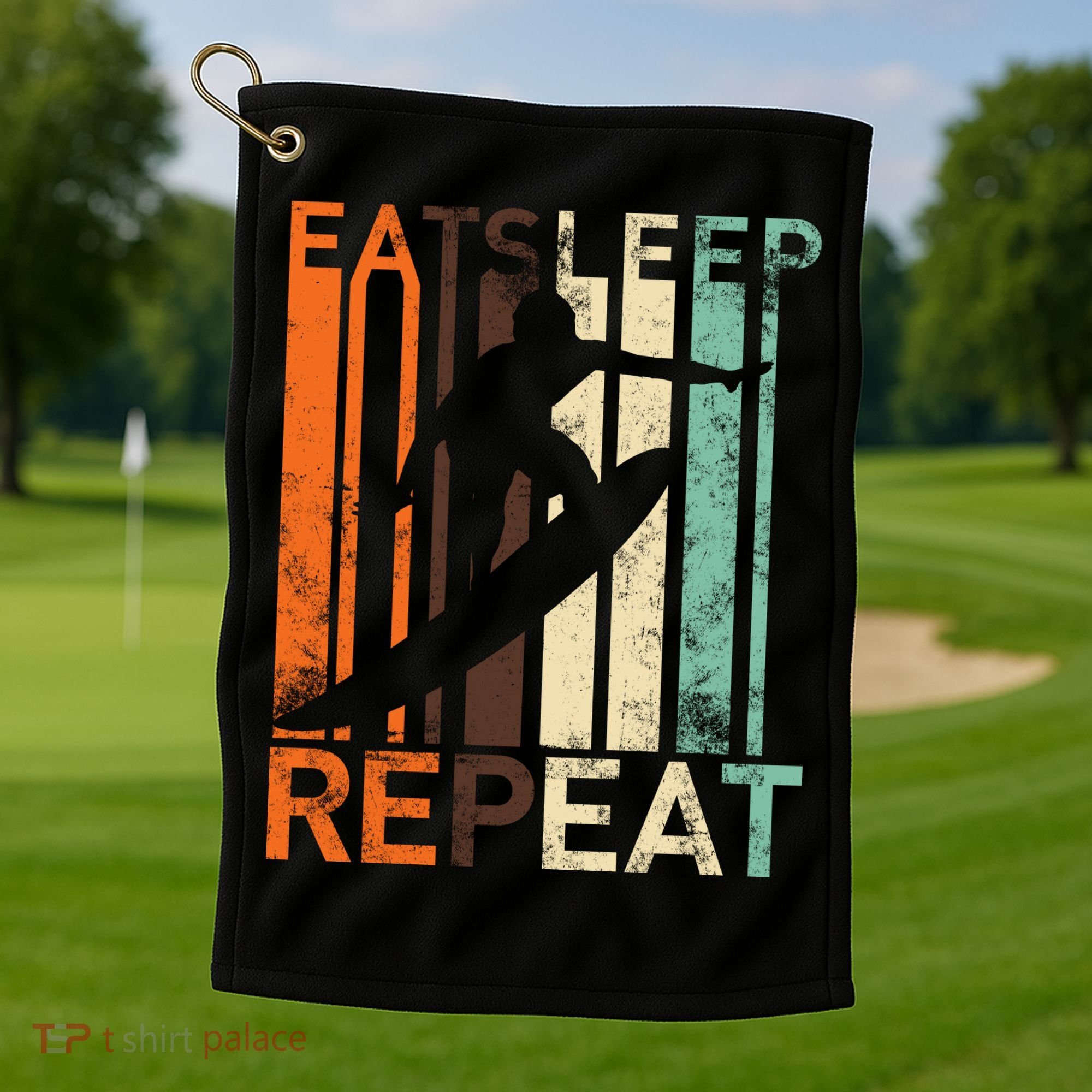 Eat Sleep Surf Repeat  Golf Towel