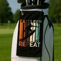 Eat Sleep Surf Repeat  Golf Towel thumb 2