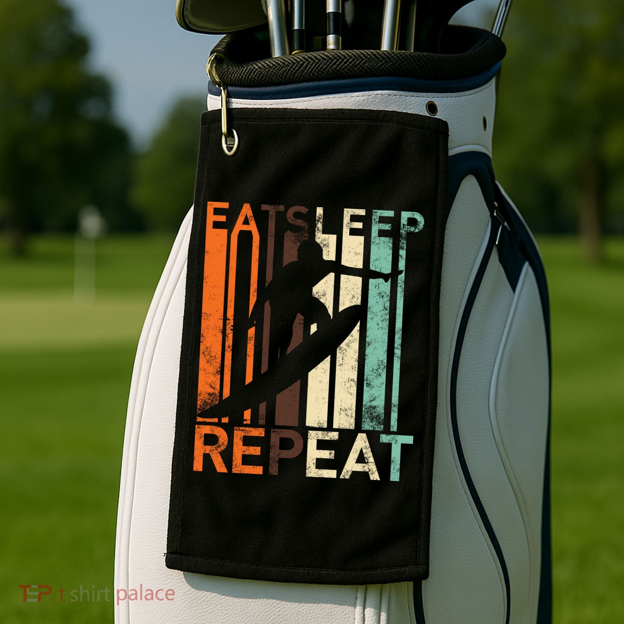 Eat Sleep Surf Repeat  Golf Towel