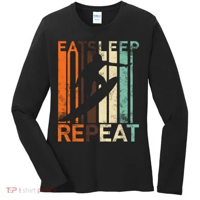 Eat Sleep Surf Repeat  Women's Long Sleeve Shirt