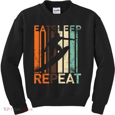 Eat Sleep Surf Repeat  Kids Sweatshirt