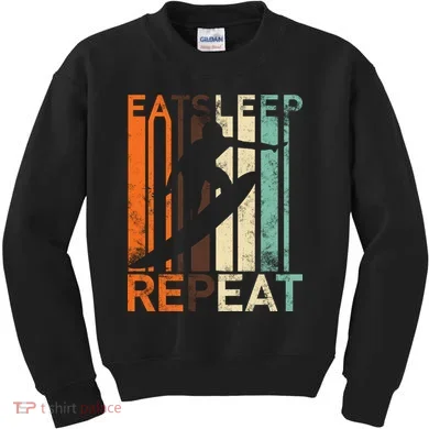 Eat Sleep Surf Repeat  Kids Sweatshirt