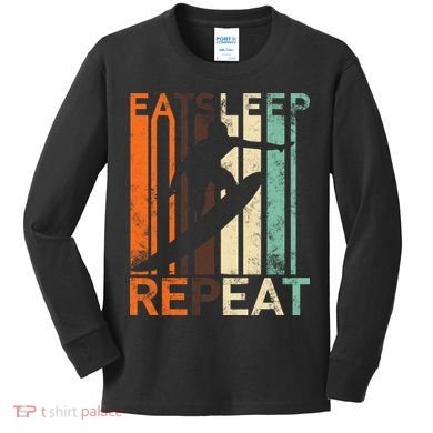 Eat Sleep Surf Repeat  Kids Long Sleeve Shirt
