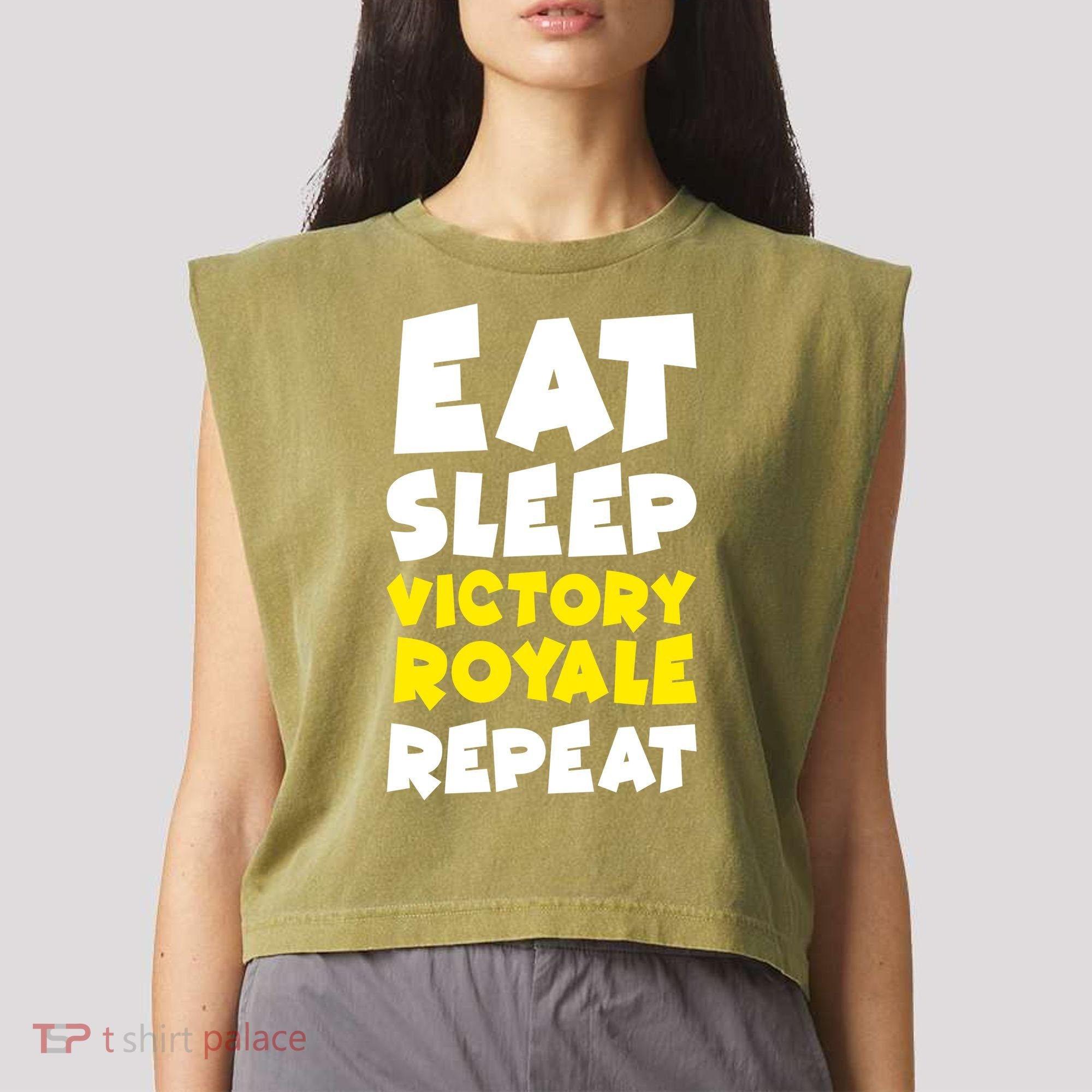 Eat Sleep Victory Royale Repeat Garment-Dyed Women's Muscle Tee