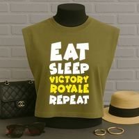 Eat Sleep Victory Royale Repeat Garment-Dyed Women's Muscle Tee thumb 3