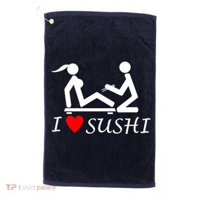 Eat Sushi Golf Towel