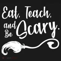 Eat Teach And Be Scary Doggie Tank thumb 4