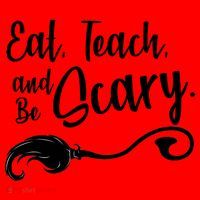 Eat Teach And Be Scary Santa Hat thumb 1