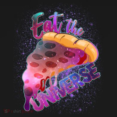 Eat the Universe Galaxy Pizza Dry Zone Grid Polo