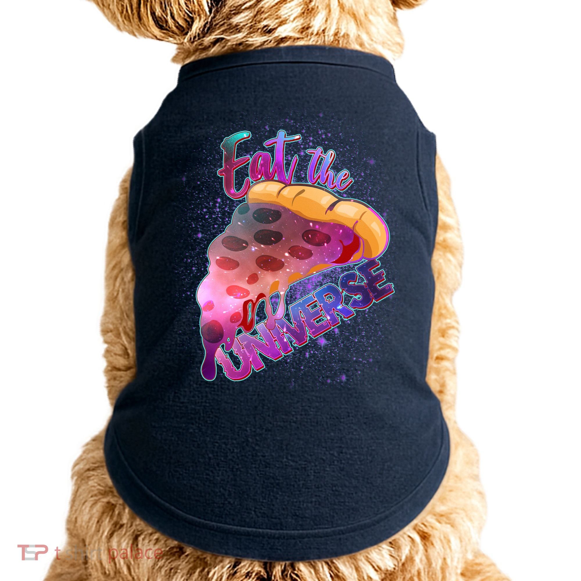 Eat the Universe Galaxy Pizza Doggie Tank