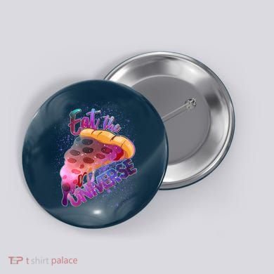 Eat the Universe Galaxy Pizza Button
