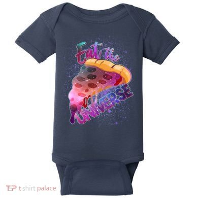 Eat the Universe Galaxy Pizza Baby Bodysuit