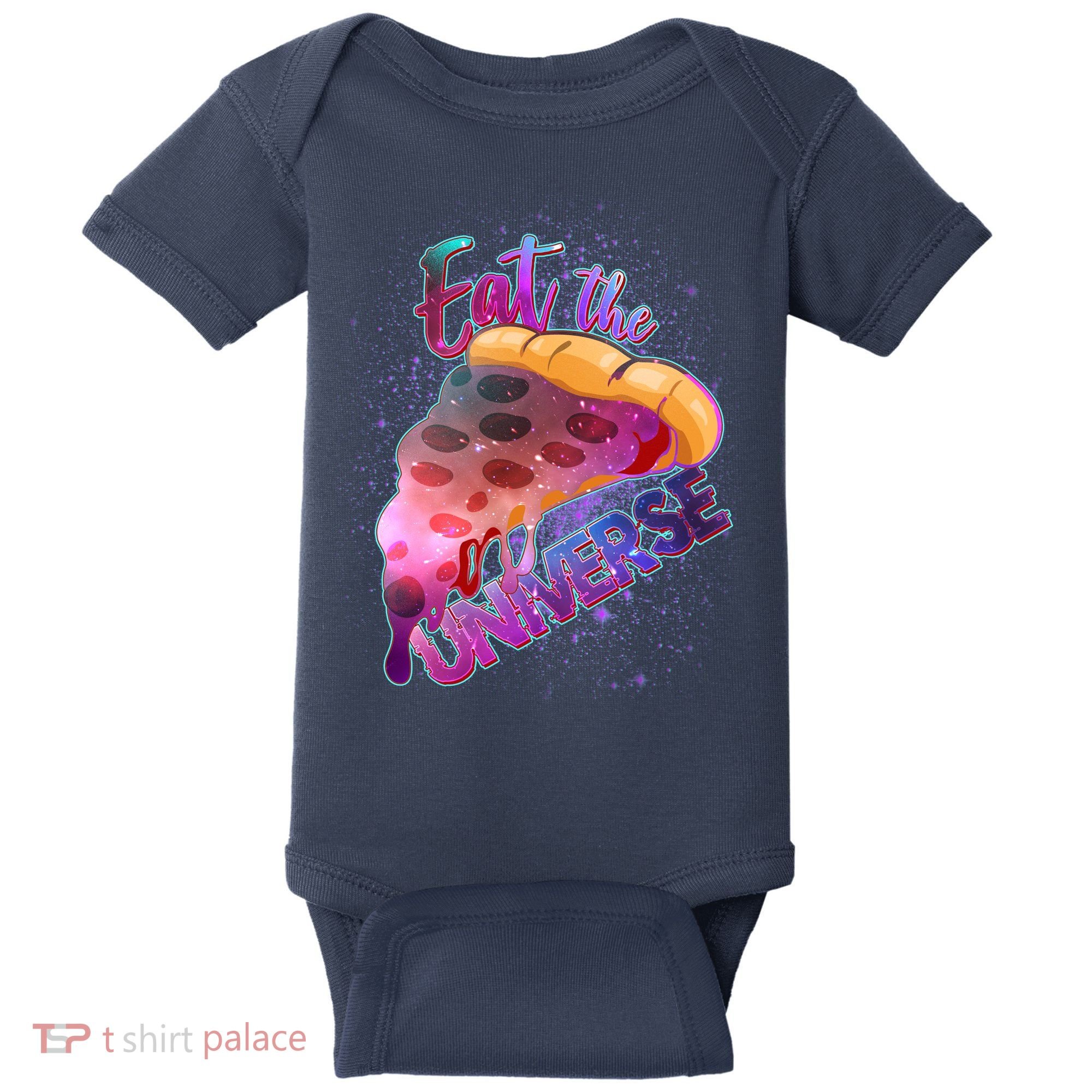 Eat the Universe Galaxy Pizza Baby Bodysuit