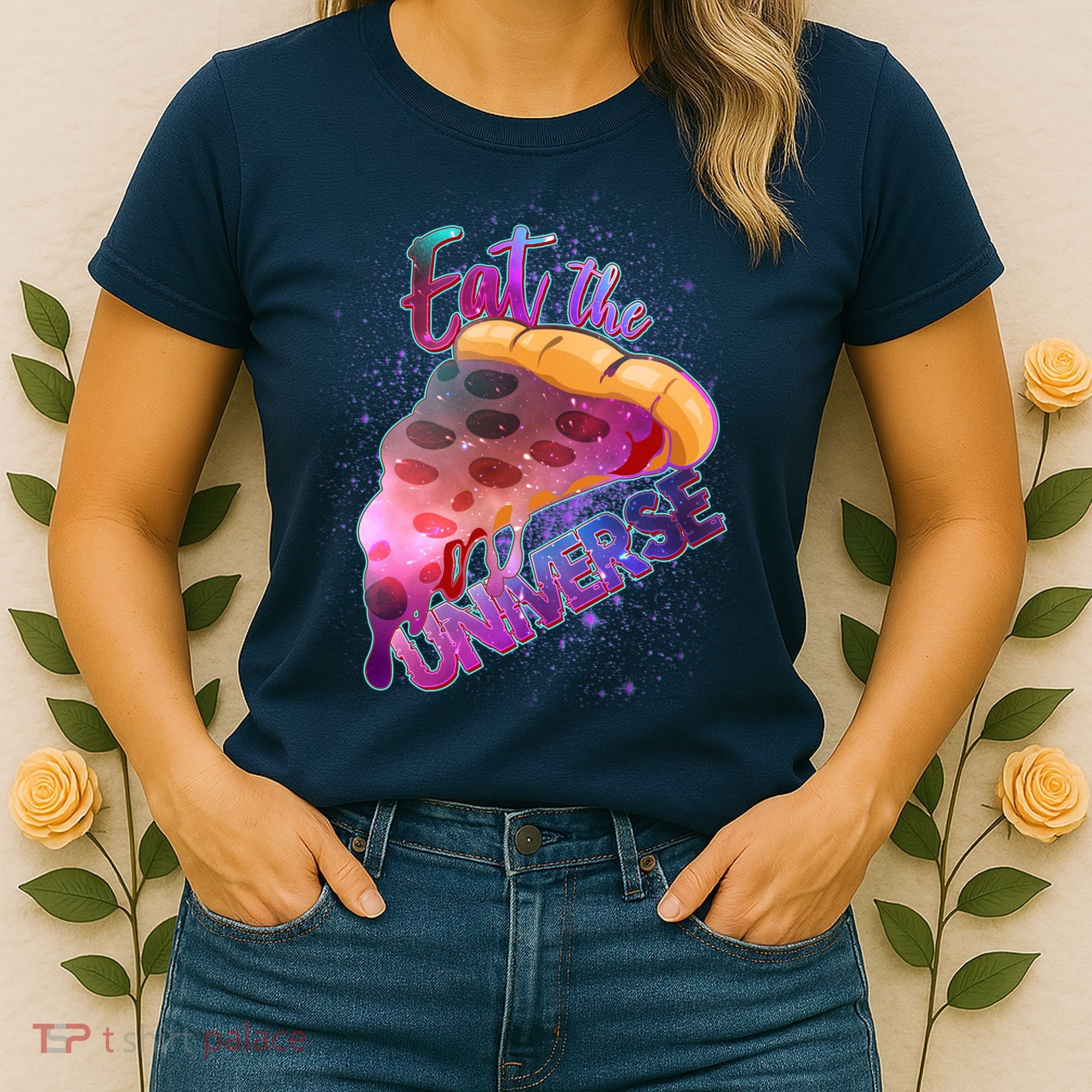 Eat the Universe Galaxy Pizza Women's T-Shirt