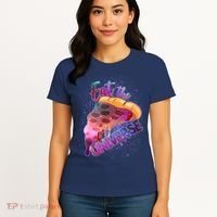 Eat the Universe Galaxy Pizza Women's T-Shirt thumb 4