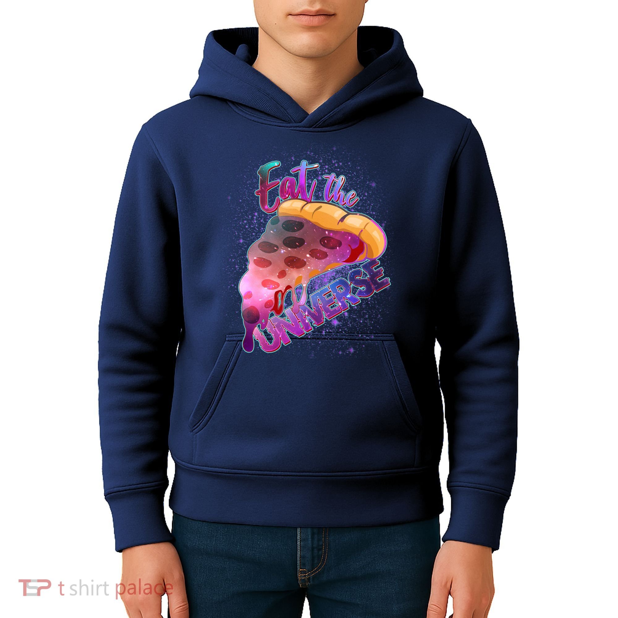 Eat the Universe Galaxy Pizza Kids Hoodie