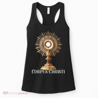 Eucharistic Adoration Traditional Latin Mass Catholic Women's Tank Top thumb 0