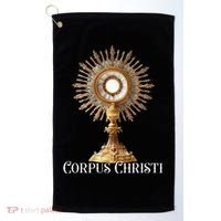 Eucharistic Adoration Traditional Latin Mass Catholic Golf Towel thumb 0