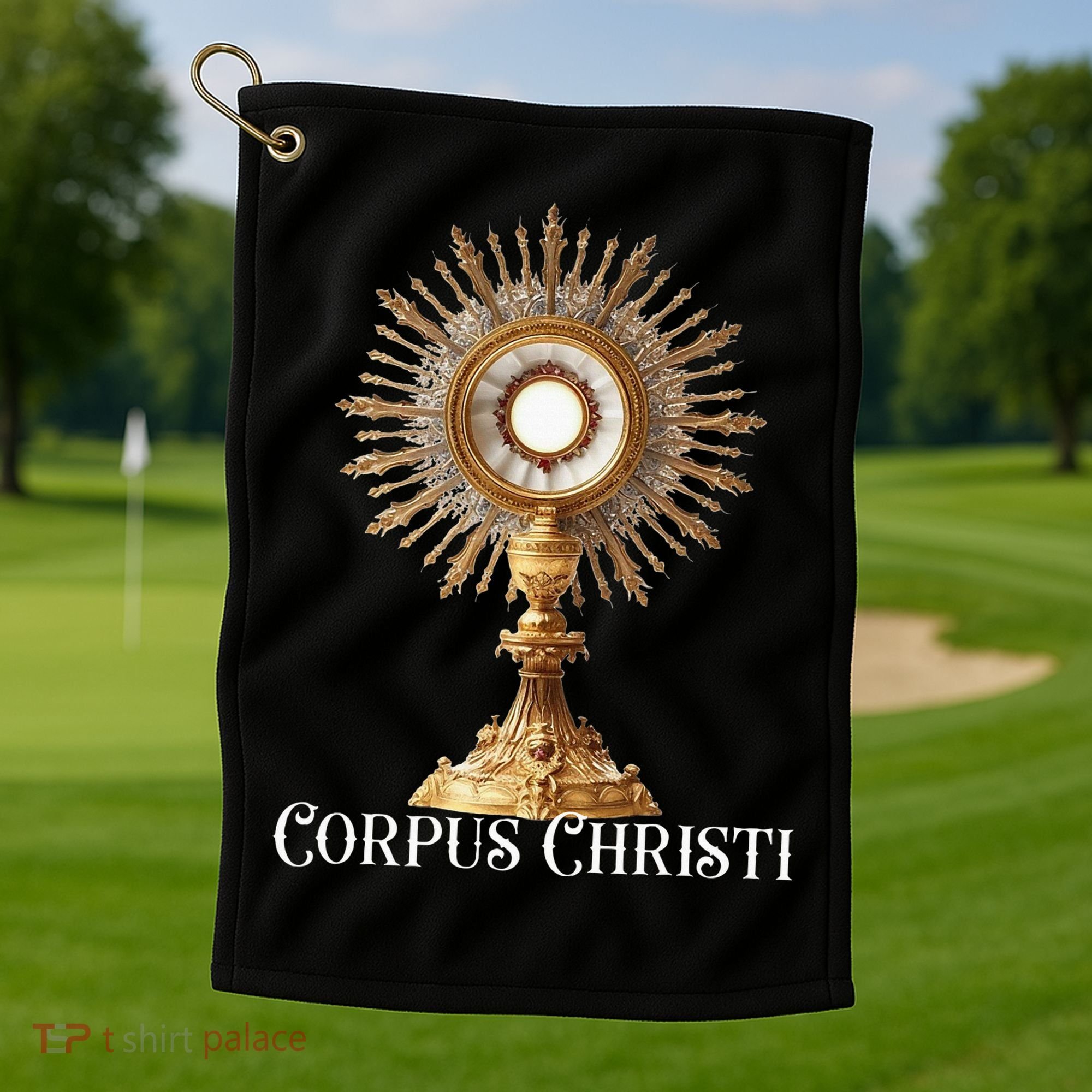 Eucharistic Adoration Traditional Latin Mass Catholic Golf Towel
