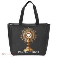 Eucharistic Adoration Traditional Latin Mass Catholic Tote Bag thumb 0