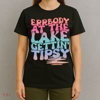 Errbody At The Lake Gettin Tipsy Lake Life Summer Trendy T-Shirt thumb 4