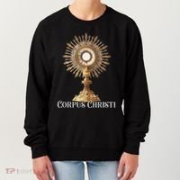 Eucharistic Adoration Traditional Latin Mass Catholic Women's Sweatshirt thumb 0