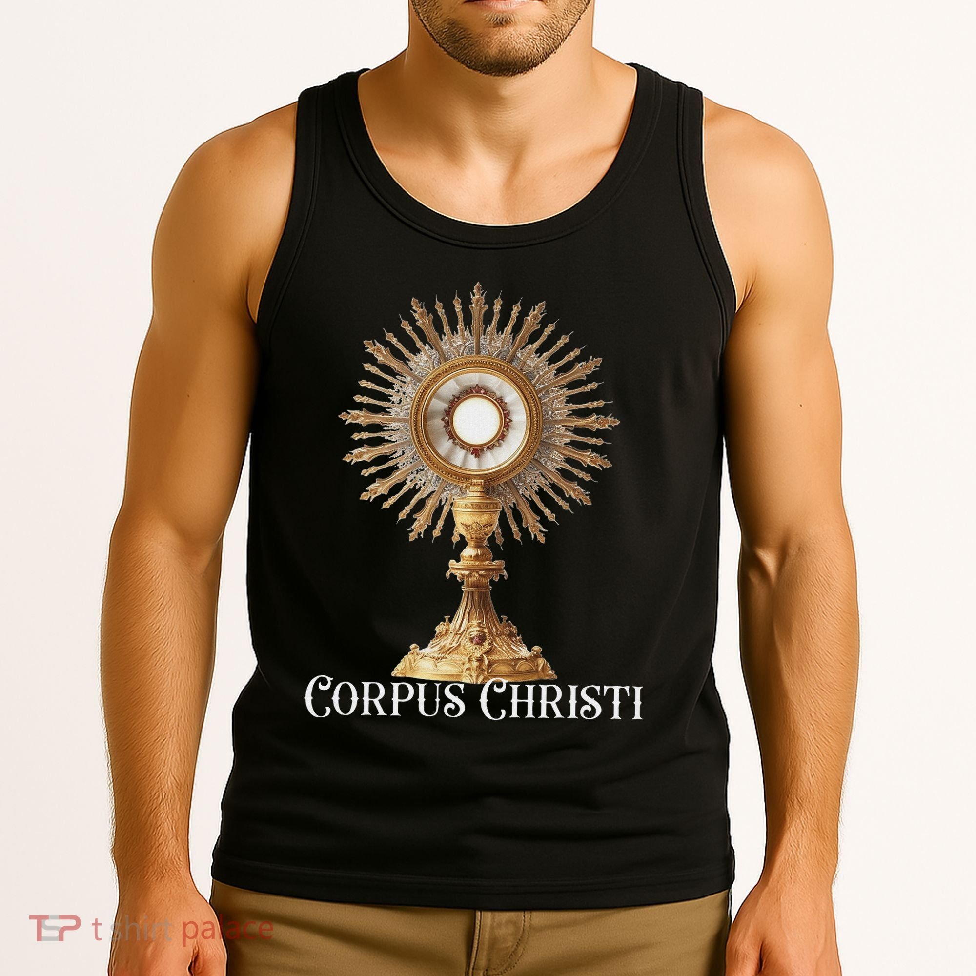 Eucharistic Adoration Traditional Latin Mass Catholic Tank Top