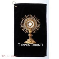 Eucharistic Adoration Traditional Latin Mass Catholic Golf Towel thumb 0