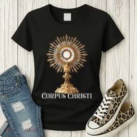 Eucharistic Adoration Traditional Latin Mass Catholic Women's T-Shirt thumb 3