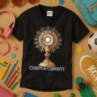 Eucharistic Adoration Traditional Latin Mass Catholic Kids T-Shirt thumb 3