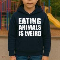 Eating Animals Is Weird Kids Hoodie thumb 3