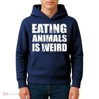 Eating Animals Is Weird Kids Hoodie thumb 4