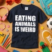 Eating Animals Is Weird Kids T-Shirt thumb 3