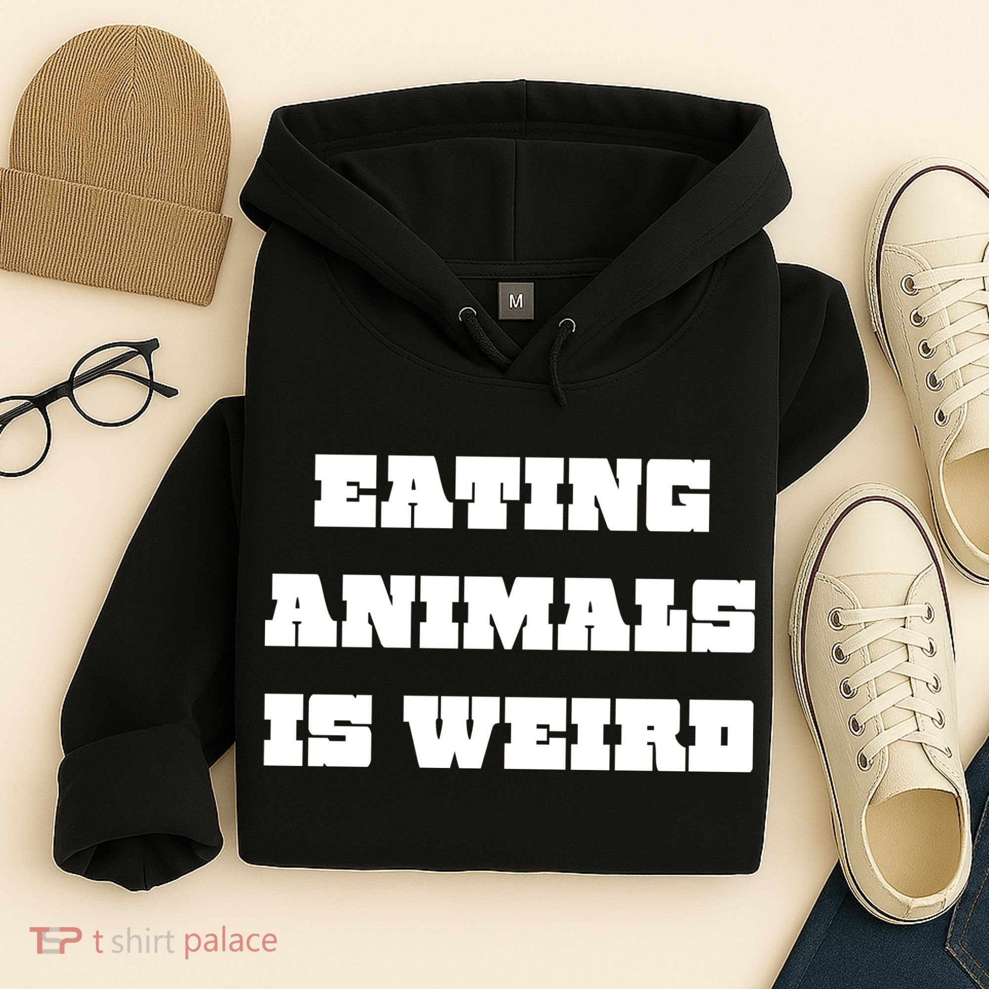Eating Animals Is Weird Vegan Vegetarian Funny Parody Hoodie