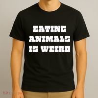 Eating Animals Is Weird Vegan Vegetarian Funny Parody T-Shirt thumb 3