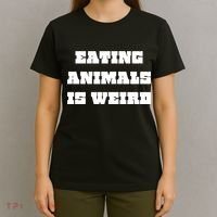 Eating Animals Is Weird Vegan Vegetarian Funny Parody T-Shirt thumb 4