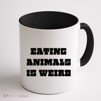 Eating Animals Is Weird Vegan Vegetarian Funny Parody Coffee Mug thumb 1