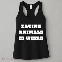 Eating Animals Is Weird Vegan Vegetarian Funny Parody Women's Tank Top thumb 3