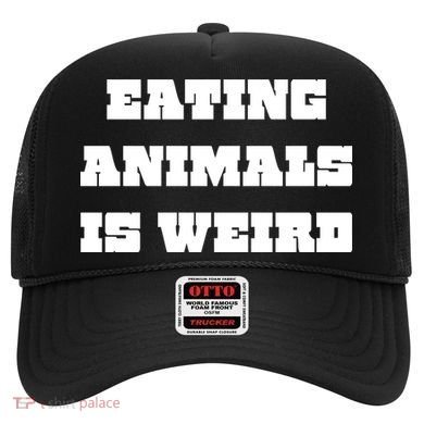 Eating Animals Is Weird Vegan Vegetarian Funny Parody Hat