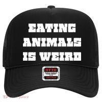 Eating Animals Is Weird Vegan Vegetarian Funny Parody Hat thumb 0