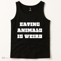 Eating Animals Is Weird Vegan Vegetarian Funny Parody Tank Top thumb 2